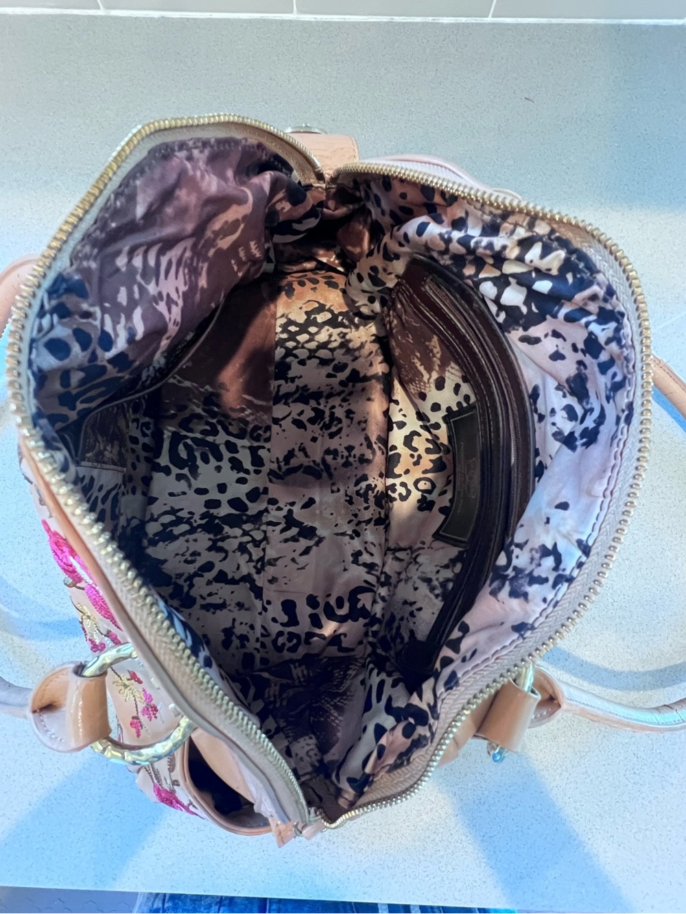 Embroidered Vintage Floral Butterflies Satchel Original by Sharif 1827 Handbag - Picture 13 of 16
